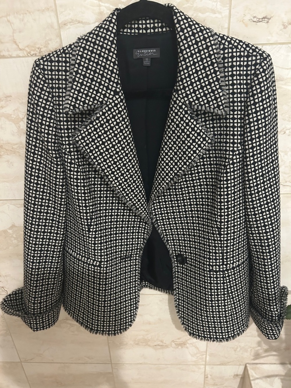 Classiques Entier Black & White Patterned Women's Blazer